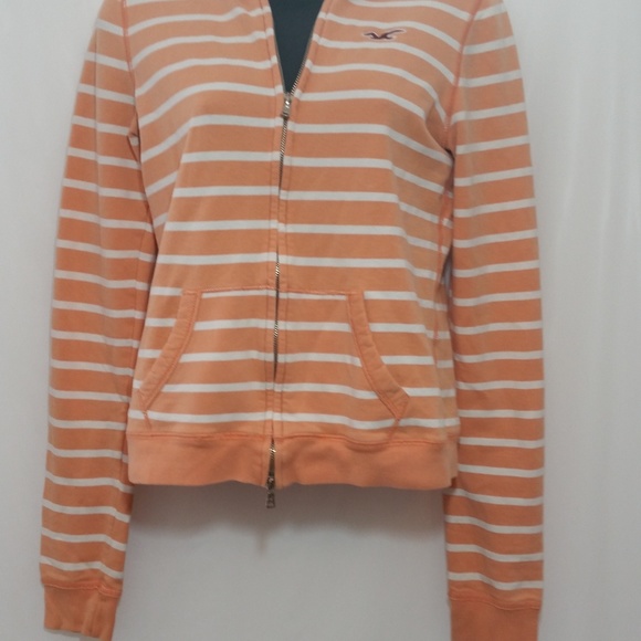 Hollister Zip up Striped Hoodie - Size M - Picture 4 of 5